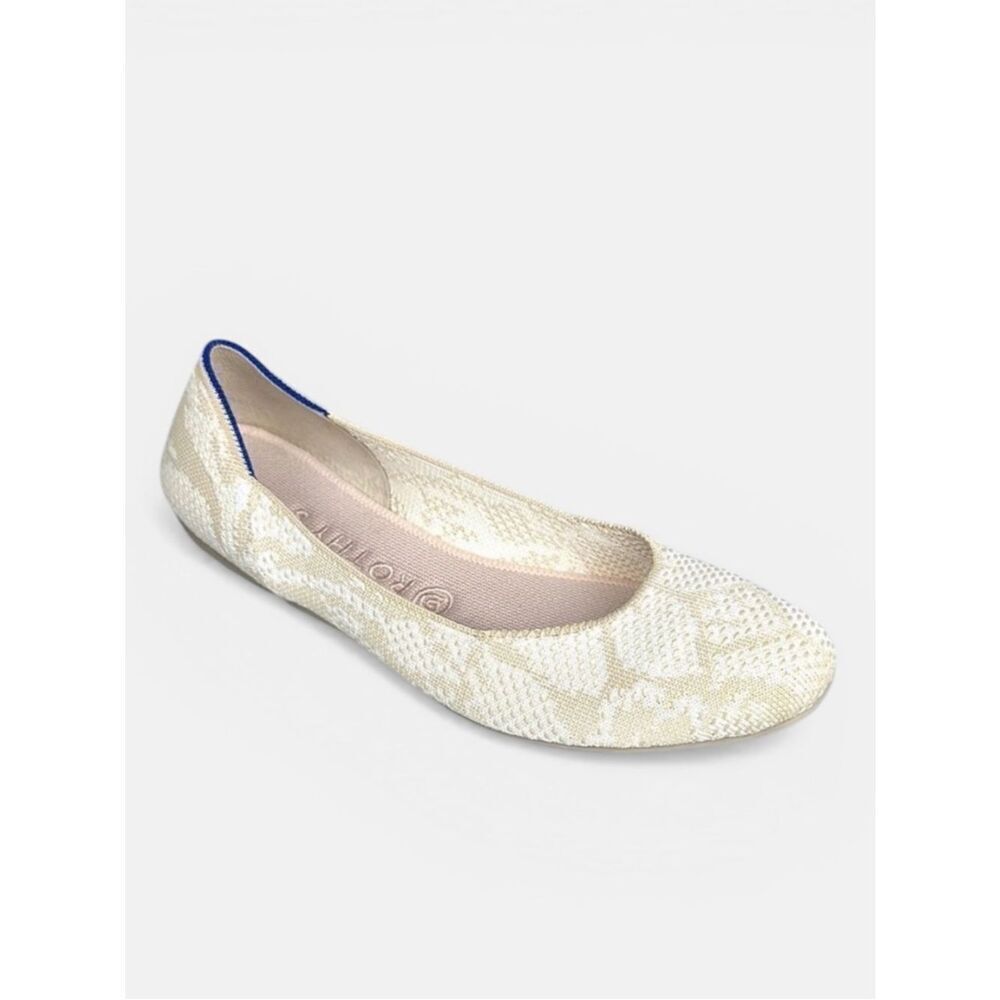 Rothy's Lily The Square Toe Retired Rare White Cream Ballet Flats US 9,5